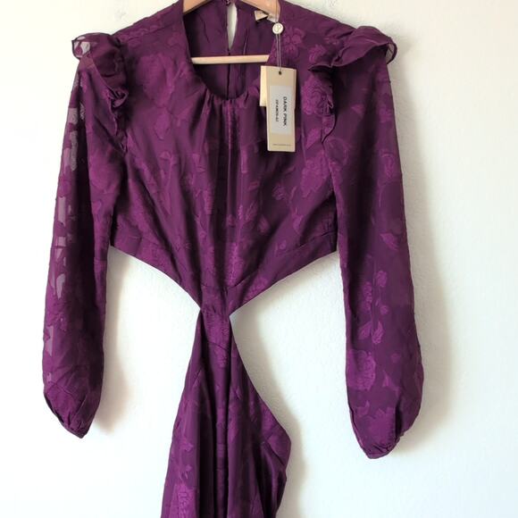 NWT Dark Pink London UK Womens Dress US 6 Purple Long Sleeve Maxi - Picture 5 of 10